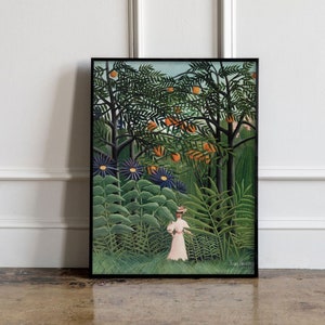 Henri Rousseau Frau im Wald, Henri Rousseau Druck, Henri Rousseau Poster, Tropische Wandkunst, Tropisches Ausstellungsposter