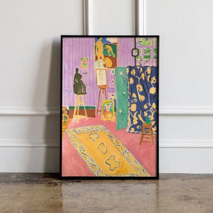Cartel de Henri Matisse, impresión de estudio rosa, arte de la pared de Matisse, impresión de Henri Matisse, cartel de la exposición de Henri Matisse