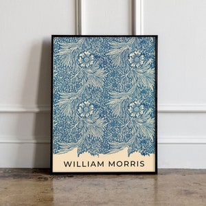 William Morris Poster, William Morris Print, William Morris Blue Art, Vintage Poster, Blue Floral Print, Floral Vintage Print