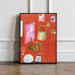 Henri Matisse The Red Studio Poster, Henri Matisse Wall art, Henri Matisse print, Tentoonstelling Print, Matisse landschap poster, wand decor