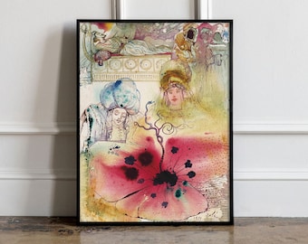 Salvador Dali Fuormis et opium Print, Salvador Dali Ausstellungsplakat, Surrealismusplakat, Salvador Dali Ausstellungsdruck