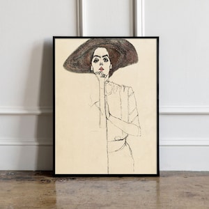 Egon Schiele Portrait of a Woman (1910) Print, Egon Schiele Art Print, Egon Schiele Reproduction, Egon Schiele poster