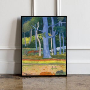 Paul Gauguin Landscape with Blue Trees print, Paul Gauguin poster, Paul Gauguin wall art, Paul Gauguin exhibition poster, Paul Gauguin print