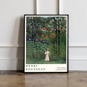 Henri Rousseau Frau im Wald, Henri Rousseau Druck, Henri Rousseau Poster, Tropische Wandkunst, Tropisches Ausstellungsposter