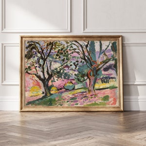 Affiche Henri Matisse Oliviers à Collioure, impression d'exposition Henri Matisse, art mural Matisse, impression contemporaine, milieu du siècle moderne