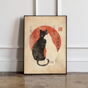 Japanische Katzen Liebhaber Poster, Japanische Katzen Liebhaber Poster, Katzen Liebhaber Geschenk, Japanische VIntage Wand Kunst, Tier Wand Kunst ptint, Geschenkidee für sie