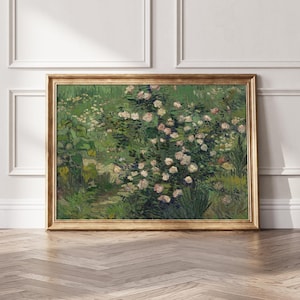 Rosas del cartel de Vincent van Gogh, impresión de Vincent van Gogh, impresión de helechos botánicos, impresión de carteles de flores, impresión contemporánea, impresión botánica