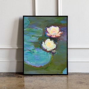 Claude Monet Exhibition Poster, Water lilies Claude Monet,  Monet Exhibition Print, Claude Monet Floral Print, Landscape wall art