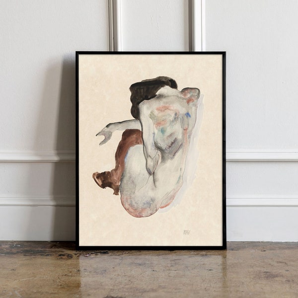 Egon Schiele nackte Dame (1912) Print, Egon Schiele Kunstdruck, Egon Schiele Reproduktion, Egon Schiele Plakat, Frauen Ölgemälde