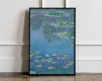 Claude Monet Exhibition Poster, Water lilies Claude Monet,  Monet Exhibition Print, Claude Monet Floral Print, Landscape wall art