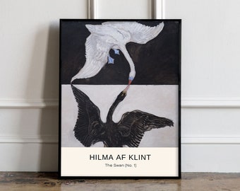 Hilma af Klint Art Print, Hilma af Klint Poster, Abstract Poster, Art Reproduction, Hilma af Klint print, The Swan, No. 1