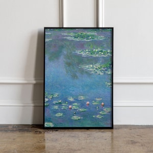 Claude Monet Exhibition Poster, Water lilies Claude Monet,  Monet Exhibition Print, Claude Monet Floral Print, Landscape wall art