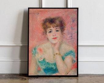 Pierre-Auguste Renoir, Portrait of woman Print, Pierre-Auguste Renoir Exhibition Poster, Eclectic wall art, Colorful wall art, Vintage decor