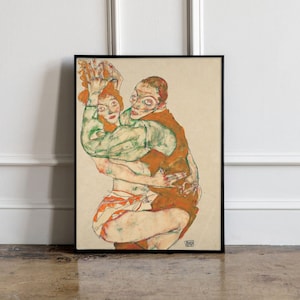 Lovemaking by Egon Schiele Print, Egon Schiele Art Print, Egon Schiele Reproduction, Egon Schiele exhibition poster, Egon Schiele print