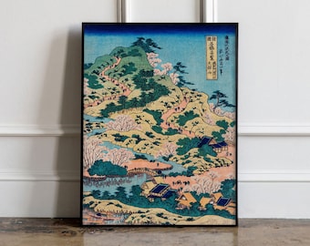 Katsushika Hokusai Poster, Sesshu Ajigawaguchi Tenposan by Katsushika Hokusai, Japanese Art, Vintage Poster, Katsushika Hokusai print