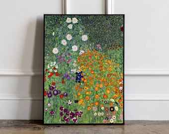 Fleur Jardin by Gustav Klimt Poster, Gustav Klimt Wall art, Botanical Print, Flower Art Print, Floral Still Life print, Gift Idea