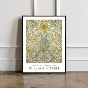 William Morris Poster, William Morris Print, William Morris Blue Art, Vintage Poster, Blue Floral Print, Floral Vintage Print
