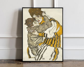 Egon Schiele Print - Schieles Wife with her nephew (1915), Egon Schiele Art Print, Egon Schiele Reproduction, Egon Schiele poster