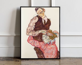 Embrace (1917) di Egon Schiele Print, Egon Schiele Art Print, Egon Schiele Reproduction, Egon Schiele poster