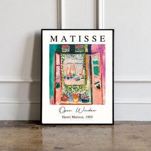 Henri Matisse Poster, Henri Matisse Open window poster,  Wall art, Henri Matisse Print, Exhibition poster, Exhibition print