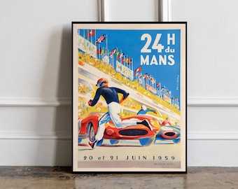 Vintage Racing Poster, Grand Prix Poster, Monaco Race Poster, Racing Decor Art, Racing Fun Gift Idea, Gift For him, Vintage Racing Print