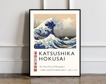 The Great Wave by Katsushika Hokusai Poster, Katsushika Hokusai wall decor, Hokusai wall art, Japanese Art print, Katsushika Hokusai print