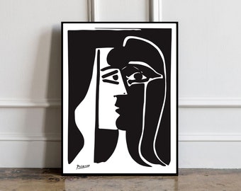 Picasso - Female Print, Pablo Picasso Exhibition poster, Picasso Exhibition Print, Minimalist Print, Gift Idea, Contemporary Print