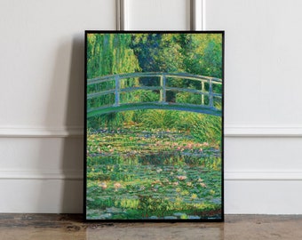 Water lily Pond by Claude Monet Exhibition Poster, Monet Exhibition Print, FLoral wall art, The Artists Garden, Vintage French Home Decor