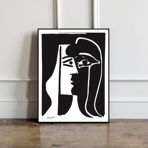 Picasso - Estampado Femenino, Pablo Picasso Cartel de la exposición, Picasso Impresión De la exposición, Impresión minimalista, Idea de regalo, Impresión contemporánea