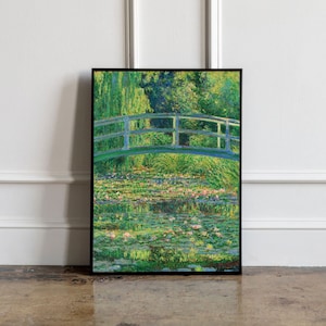 Water lily Pond by Claude Monet Exhibition Poster, Monet Exhibition Print, FLoral wall art, The Artists Garden, Vintage French Home Decor