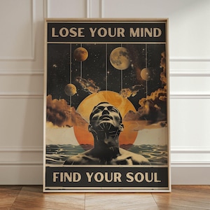 Lose Your Mind Find Your Soul Vintage Poster, Lose Your Mind Print, Vintage musikinspirierte Wandkunst, Musik Retro Poster, Geschenkidee