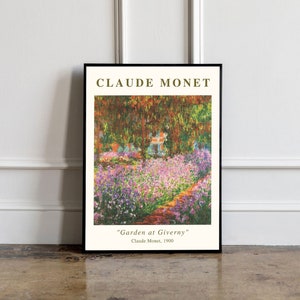 Garden at Giverny Claude Monet Exhibition Poster, Monet Exhibition Print, Monet Floral Print, Landscape wall art, Vintage Decor, Gift Idea