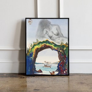 Salvador Dali Sirene Print, Salvador Dali Ausstellungsplakat, Surrealismusplakat, Salvador Dali Ausstellungsdruck