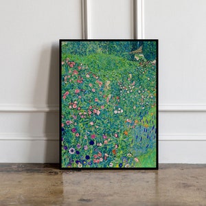 Garden by Gustav Klimt Poster, Gustav Klimt Wall art, Botanical Print, Flower Art Print, Floral Still Life print, Contemporary print