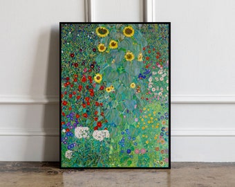 Sonnenblumen von Gustav Klimt Poster, Gustav Klimt Wandkunst, Botanischer Druck, BlumenKunstdruck, Floraler Stilleben Druck, Moderner Druck