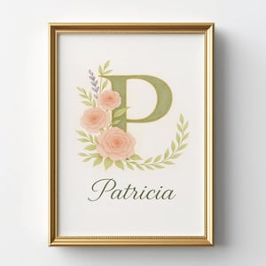 Benutzerdefinierte Namen Zeichen Druck, Wildblumen Name Wand Kunst Druck, personalisierte Name Poster, Zimmer Wand Kunst Dekor, Boho Zimmer Dekor, Kinderzimmer Dekor
