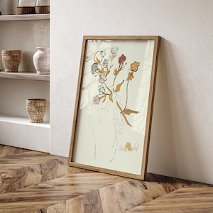 Raro cartel de dibujo de flores de Andy Warhol, estampado de flores de Andy Warhol, cartel de mano de flores, decoración de arte de la pared de Andy Warhol, decoración del hogar de Warhol