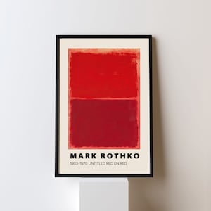 Cartel de la exposición de Mark Rothko, Impresión de arte de Mark Rothko, Cartel de arte abstracto, Arte moderno, Decoración minimalista, Cartel de la exposición Vintage rojo
