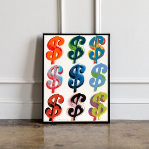 Rare Andy Warhol Dollar Sign poster, Andy Warhol Dollar Print, Pop art poster, Wall art decor