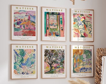 Conjunto de cartel de la exposición de Henri Matisse, impresión de la exposición de Henri Matisse, arte de la pared de Henri Matisse, decoración de la pared de Matisse, decoración del hogar de Matisse