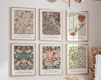 William Morris Poster Set, William Morris exhibition Print, William Morris exhibition poster, William Morris Wall art, Birthday Gift