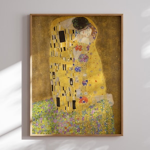 Gustav Klimt The Kiss Poster, Gustav Klimt Wandkunst, Gustav Klimt The Kiss Print, Gustav Klimt Ausstellungsplakat, Gustav Klimt Druck