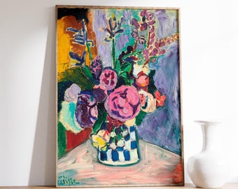 Henri Matisse Les Pivoines, Modern Floral Art Print, Colorful Wall decor, Henri Matisse Wall art print, Matisse Wall Decor, Gift Idea