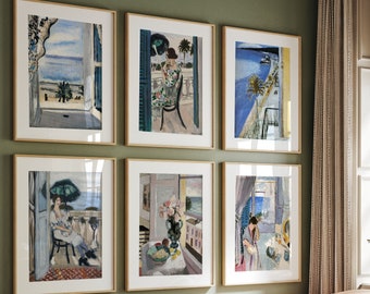 Conjunto de cartel de Henri Matisse, impresión de exposición de Henri Matisse, decoración de pared de Henri Matisse, arte de pared de Henri Matisse, idea de regalo, impresión de Matisse Nice