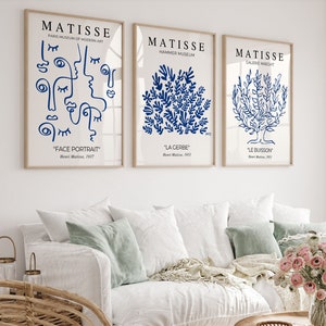 3er SET Henry Matisse Wandkunst, Henri Matisse Posterdruck, Retro Aesthetic Print, Henri Matisse Wanddekor, trendige Wandkunst, Geschenkidee,