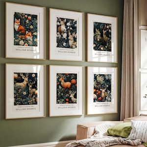 Set di poster della mostra William Morris, stampa della mostra William Morris, arte della parete William Morris, idea regalo, decorazione della parete del soggiorno della camera da letto