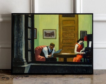 Edward Hopper Room in New York Poster, Edward Hopper Druck, Edward Hopper Wandkunst, Edward Hopper Ausstellungsdruck, zeitgenössischer Druck