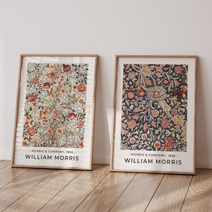 SET OF 2 William Morris Posters, William Morris Print, William Morris Art, Vintage Poster, Floral Print, William Morris Exhibition Poster