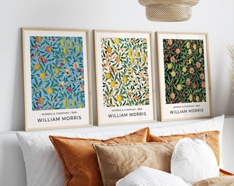 SET OF 3 William Morris exhibition Posters, William Morris Print, William Morris wall Art, Floral Print, William Morris Vintage Wall Art