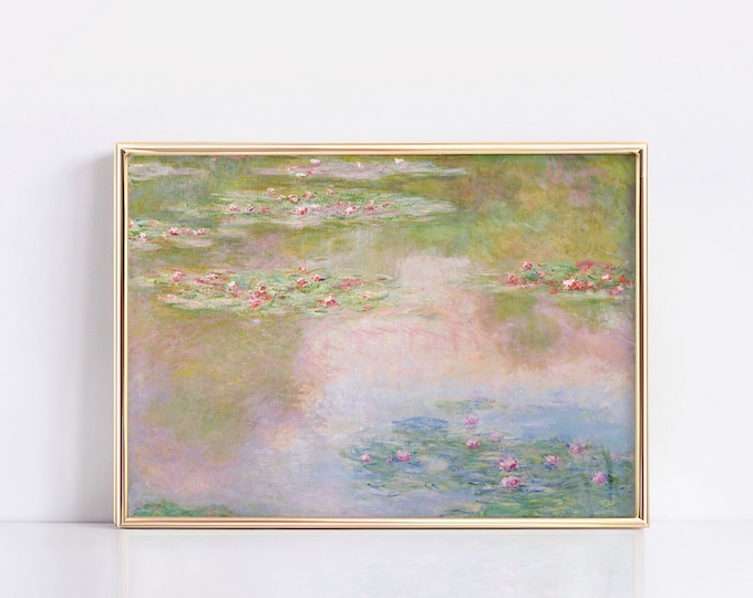 Water Lilies by Claude Monet Poster, Claude Monet Print, Monet Exhibition Print, Landscape wall art, Wall Decor, Home Decor,  Modern Art,